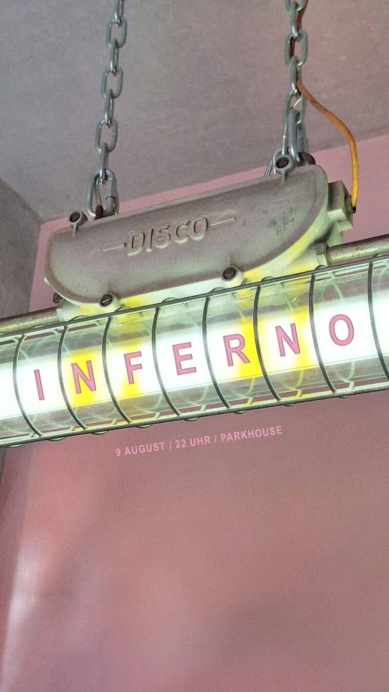 Disco Inferno
9. August 22 Uhr Parkhouse